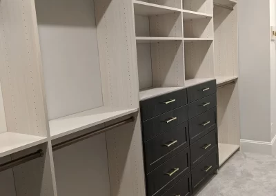 Artic And Licorice Custom Closet System 2 - Angled View