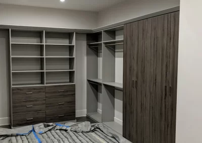 Custom Walk-in Closet Storage System in Ash Color