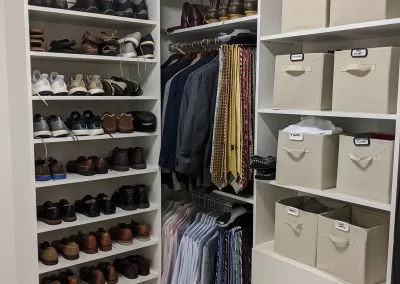 Recent Projects - Corner Closet Storage System With Tie Racks