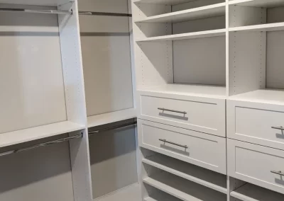 Recent Projects - Custom Walk-in Closet Storage in White with Chrome