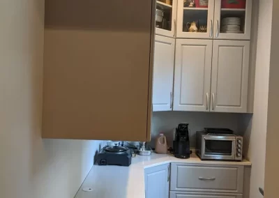 Custom Pantry Storage With Wood and Glass Doors