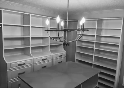 Black And White Image of Completed Cannon Custom Closet Project