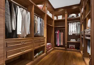 walk-in closet example in scandinavian wood